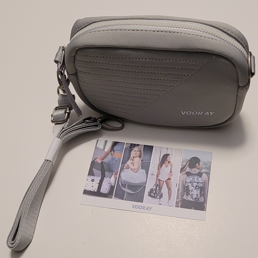 New Vooray  Gray Moto Sidekick Sports Bag Crossbody Adjustable Strap